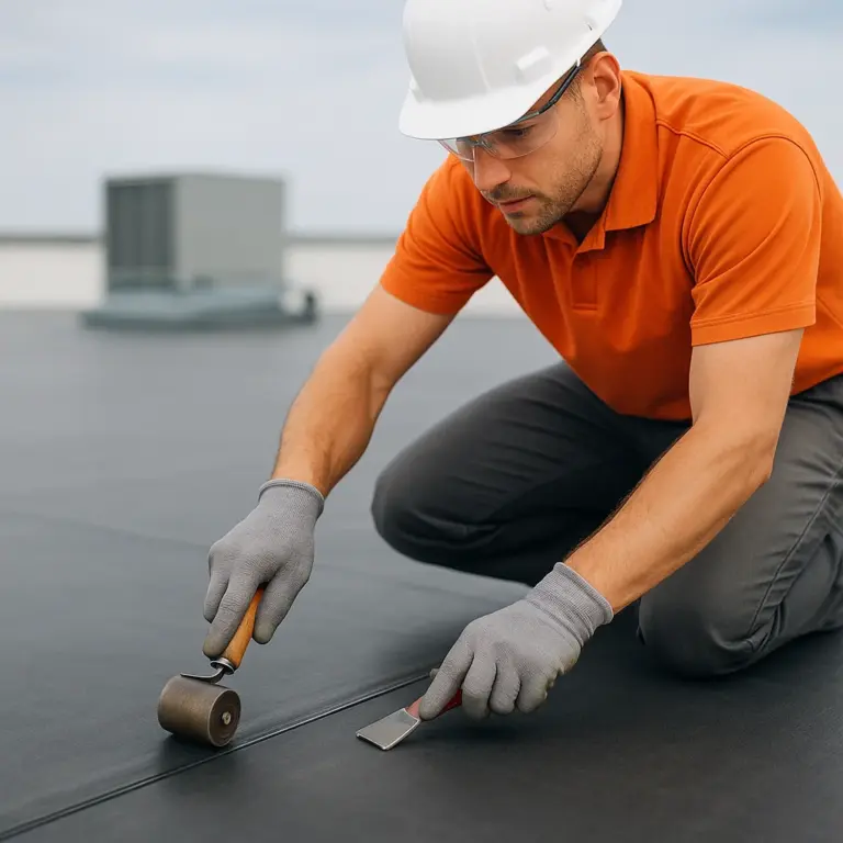 EPDM rubber roof installation