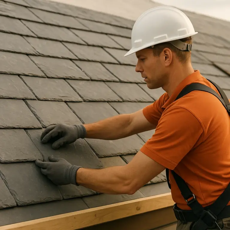 Slate roofing installation